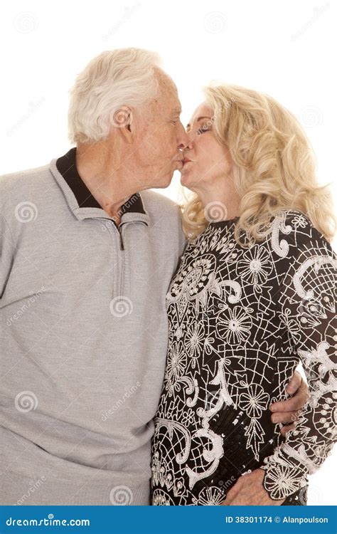 old couple kissing